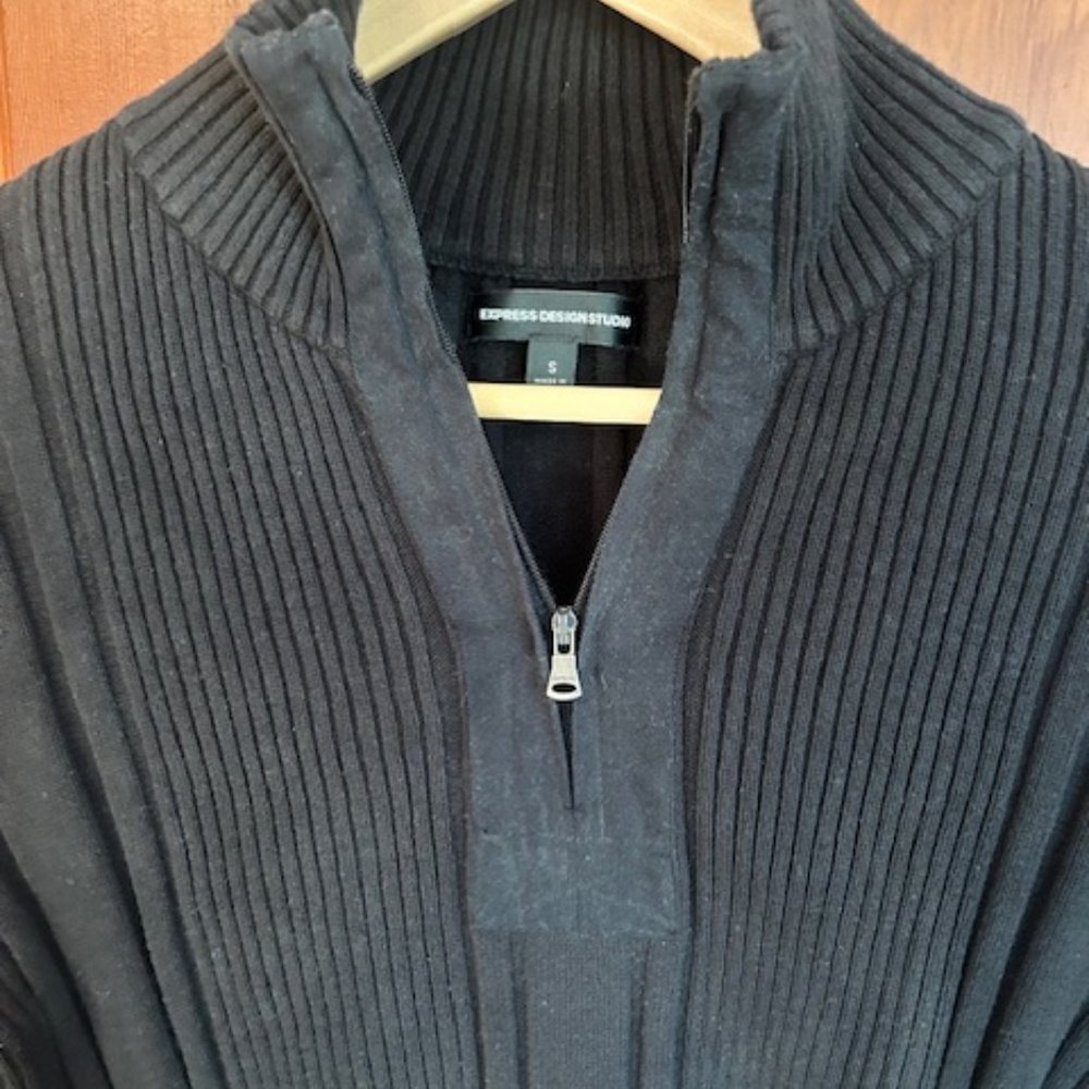 Express Quarter-Zip Ribbed Sweater - Picture 7 of 11